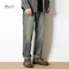 Outono 2026 Novos Jeans Masculinos de Corte Reto Marca Tendência Soltos Tamanho Grande Masculino Stretch Retrô Americano Calças Afuniladas