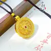 Loja de Ouro Mesmo Estilo Ouro Antigo Incrustado com Diamantes Bússola de Oito Tesouros Giratória Pingente Tendência Nacional Pingente de Bússola de Oito Tesouros Corrente de Suéter