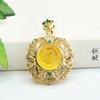 Colgante de Ámbar Natural Aiyu Collar de Flor de Ámbar Dorado Joyería para Mujer Fábrica Venta al por Mayor Dropshipping S3122701