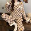 "Cachorro Retro" Estilo Chica Dulce Dibujo Animado Algodón Nube Pijama Mujer Otoño Nuevo Traje de Manga Larga Ropa de Casa Venta al Por Mayor