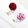 Flor de Tela Pin Largo Pin de una palabra Broche Coreano Mori Aleación Perla Corsage Accesorios para Mujer