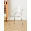 Silla de comedor de concha en forma de abanico artística, asiento de negociación comercial para casas de huéspedes, silla de comedor de estilo minimalista para estudio y balcón de lujo ligero con respaldo