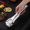 Pinças para Alimentos em Aço Inoxidável 304 Cozinha Churrasco Grelha Bife Doméstico Anti-Escaldante Alimentos Comercial Pinças de Pão