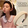 Faixa de cabelo de esponja cor de café com leite, estilo simples coreano, suave para o cabelo, faixa de cabelo lisa, versão coreana, cor cáqui, espessada, para meninas