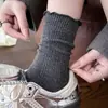 Calcetines blancos de encaje, calcetines de media pantorrilla para mujer, algodón puro, adecuados para primavera y otoño, calcetines largos para combinar con sandalias Birkenstock, estilo fino de verano, con bordes rizados