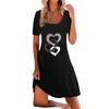 2022 Amazon AliExpress transfronteiriço novo primavera e verão nova moda vestido estampado três corações vestuário feminino