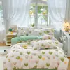 Juego de cuatro piezas de algodón con estampado de aloe vera 2026, juego de tres piezas para dormitorio de estudiante, sábana individual y funda de edredón