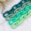 Tira de cadena de color para pintar a mano en plástico acrílico, hebilla de plástico de 24 x 39, anillo de apertura DIY, accesorios de cadena para bolso de joyería