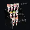 Estante de Paletas de Supermercado Estante de Tienda de Conveniencia para Fiestas Bucle Acrílico Soporte de Postres Dulces Mesa Palito Crujiente para Helado