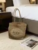 Bolsa de Palha Trançada Estilo Influenciador Feminina 2026 Novo Estilo Estilo Viagem Férias Bolsa de Praia Grande Capacidade Bolsa Tote de Ombro Único