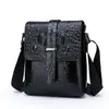 Bolso de Hombre con Patrón de Cocodrilo Bolso de Hombro Mochila de Hombre Bolso Cruzado Pequeño Casual Bolso de Hombro Vertical de Gran Capacidad Moda Tendencia