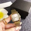 Reloj de pulsera para mujer de acero en tono dorado de lujo con esfera gris, diseño cuadrado, elegante para ir al trabajo, reloj de pulsera de cuarzo impermeable, relojes al por mayor para comercio exterior