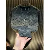 Camiseta Trendy de Marca para Hombre con Pedrería, Patrón Estrellado de Alta Resistencia, Creativa de Manga Corta, Cuello Redondo, Suéter Casual para Hombre