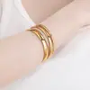 Suministro Transfronterizo de Pulseras Europeas y Americanas de Capas, Joyería de Acero Inoxidable Pulido Minimalista de Lujo Ligero para Pulseras DIY de Mujer