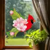 Cbccht138 Pegatina de Vidrio para Esquina de Ventana Floral y de Pájaros Transfronteriza Adhesivo Colorido de Doble Cara Pegatina Decorativa de Flor para Esquina de Vidrio Ultra Transparente
