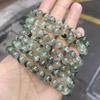 Pulseira de semente de uva natural luxo leve contas redondas pulseira da moda joias com contas verde esmeralda diy Prehnita transfronteiriça