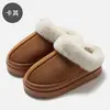 Pantuflas de invierno para mujer para interiores, de suela gruesa, antideslizantes, cálidas y forradas de felpa, adecuadas para uso doméstico, venta al por mayor
