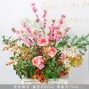 Pared de Flores para Boda Estilo Bosque Arreglo Floral de Piso Flores Artificiales Verdes Decoración de Fondo para Boda Flores Falsas Flores para Pasillo Arte Floral Terminado