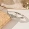 Novo Bracelete de Latão com Fivela cravejada de Zircônia de Cristal Bracelete Super Brilhante Totalmente cravejado de Diamantes Jóia de Mão Elegante de Luxo Leve