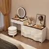 2026 Nuevo Tocador de Madera Maciza Dormitorio Simple Moderno Pequeño Estilo Crema Mesita de Noche Mesa de Maquillaje Tocador Gabinete Integrado