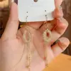 Pendientes de Malla Super Brillantes con Borlas de Círculo de Grava, Estilo Europeo y Americano, Lujo Ligero, Elegantes, Sofisticados, Diseño Único