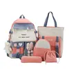 Mochila Nueva Mori para Estudiantes Coreana Moderna con Letras Mochila Escolar de Lona para Estudiantes de Secundaria Mochila de Gran Capacidad Set