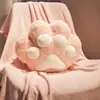 Manta con forma de pata de gato, doble propósito como calentador de manos, almohada y manta para siestas en la oficina, almohada para siestas dos en uno, color blanco