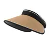 Sombrero de Sol de Verano, Sombrero de Paja de Ala Ancha, Sombrero de Sol Anti-UV, Sombrero Plegable de Parte Superior Abierta, Sombrero de Sombrilla, Al por Mayor en Stock para Adultos