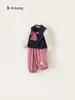 Conjunto de Tres Piezas Ropa para Niños Pequeños You Bao Camiseta Interior con Volantes Chaleco de Lana de Conejito Pequeño Pantalones Deportivos Casuales Conjunto para Niñas