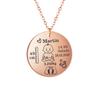 Collar de acero inoxidable con colgante redondo personalizado para bebés, marca láser, para miembros de la familia, venta transfronteriza europea y americana.