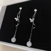 Pendientes de Mariposa con Borla Larga Ojo de Gato Hada Dulces para Mujer Pinzas para Orejas en Espiral sin Agujero en las Orejas Lujo Accesible Pendientes Elegantes