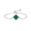 Pulsera de Plata Esterlina S925 Trébol de Cuatro Hojas Esmeralda Retro Europea y Americana para Novia Pulsera de Lujo Pulsera de Oro de 18K
