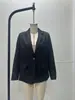 Blazer nuevo de manga larga para mujer, color liso, de un solo botón, europeo y americano, transfronterizo, 2026