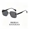 Gafas de Sol sin Marco Degradadas para Mujer, Estilo Coreano de Moda con Montura Grande Adelgazantes para Hombre, Gafas Transfronterizas de Alta Calidad