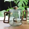 Taza de Té de Vidrio Resistente al Calor Estilo Nuevo de Tres Piezas con Tapa Taza de Té de Flores Separada Taza de Agua para el Hogar Taza de Separación de Té