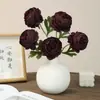Peonía Simulada de Cabeza Única Decoración de Mesa de Comedor para Sala de Estar Arreglo Floral Ramo Decoración del Hogar Accesorios Florales Flores Artificiales Nuevas Venta al por Mayor