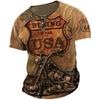 Camiseta de manga corta estampada de comercio exterior para hombre, camiseta de verano de manga corta con cuello redondo y botones de hip hop, top de moda para hombre, 2023