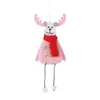Decoraciones navideñas creativas: colgantes de peluche de reno de madera, accesorios para árbol de Navidad, adornos colgantes para la decoración de la escena del hogar