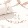 Collar Original de Perlas de Espiga de Trigo para Mujer, Plata Pura, Estilo Bosque, Estilo Ins, Colgante Geométrico, Cadena para Clavícula de Oro Rosa, Venta al por Mayor