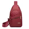 Nova Bolsa de Peito em Tecido de Nylon 2024 para Mulheres, Bolsa Transversal de Ombro Único Bordada com Padrão de Diamante da Moda, Bolsa de Peito de Ciclismo de Grande Capacidade