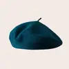 Boina de lana de color liso de alta gama para mujer, hace que el rostro se vea más pequeño, sombrero de pintor, material engrosado, moderno y versátil, venta al por mayor de boinas