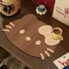 Estera Drenante de Madera con Lazo de Gato, Barro Diatomeas, Mesa de Comedor para el Hogar, Absorbente de Agua, Antideslizante, Fácil de Limpiar, Aislante Térmico Anti-quemaduras
