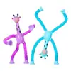 Girafa com Ventosa Transfronteiriça Versátil Luminosa Desenho Animado Telescópica Educacional Infantil Interativa Pai-Filho Tubo Flexível Brinquedo Descompressor