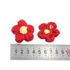 Bonita flor de lana de hojaldre, broche de flores de punto hecho a mano, pequeño material decorativo hecho a mano, accesorios para el cabello para niños.