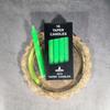 Vela clásica de 6 pulgadas en caja de color, venta al por mayor, para uso doméstico, boda, emergencia, sin humo, insípida, roja y blanca, con varilla larga, borde cruzado