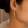 Pendientes Transfronterizos Europeos y Americanos para Mujer, Acero de Titanio, Modernos y Personalizados, Tiras Exageradas Brillantes, Pendientes de Acero Inoxidable de Estilo Simple y Genial