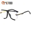 Óculos de Sol Moda Personalizados Estilo Europeu e Americano Meio Aro Colorido Color-Blocking Sem Grau Armação Retangular Versátil Tendência Hexagonal M6281