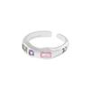 Irregular fosco cor de metal zircão lindo anel nicho feminino personalidade retrô simples all-match temperamento anel