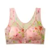 Sujetador de Botones Frontales Estilo Mamá para Mujer, Estampado, Sin Varillas, Push-Up, Transpirable, Copa Fija, Estilo Camiseta sin Mangas, Tallas Grandes