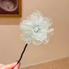 Novo Prendedor de Cabelo Florido Infantil para Coque, Lindo Acessório de Cabelo de Verão para Meninas, Ornamento de Cabelo Flor de Camélia para Menininhas